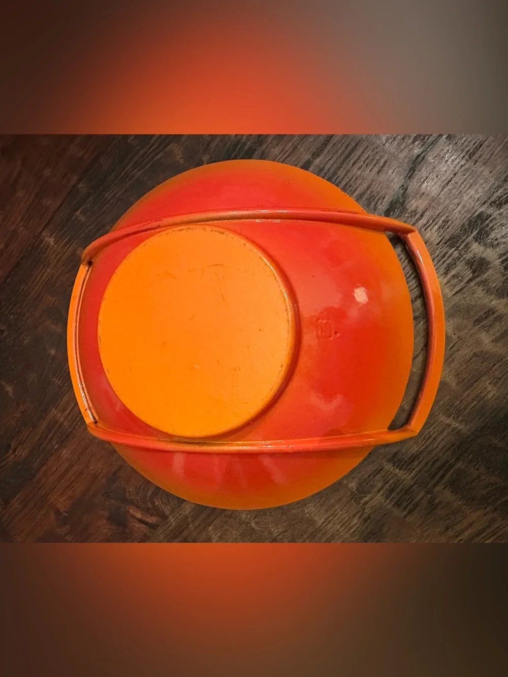 Le Creuset Orange Cast Iron Serving Wok